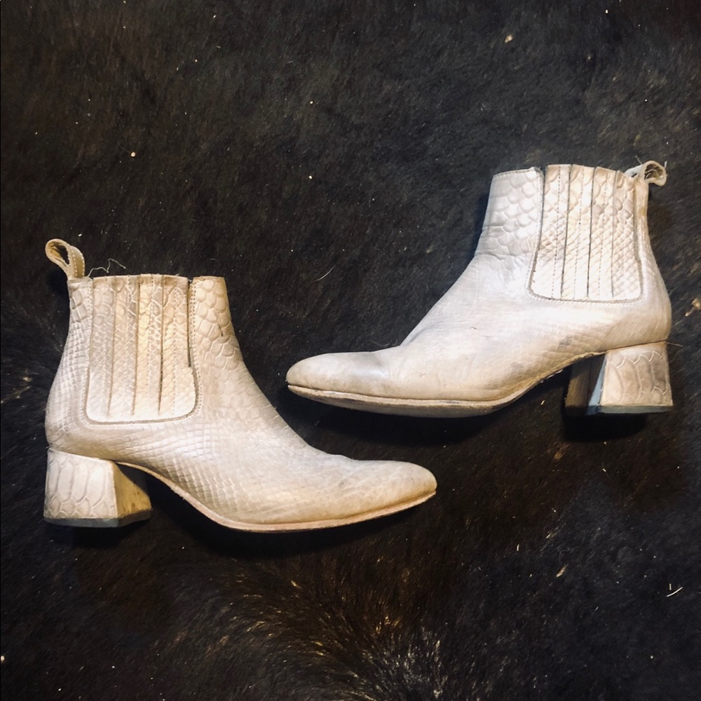 FREEBIRD leather snakeskin booties